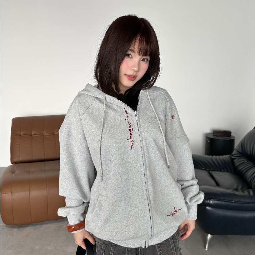 Áo Hoodie Zip AS Cinder Form Rộng Oversize, Local Brand Chính Hãng