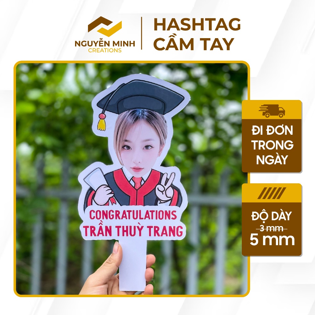 Hashtag Chibi Tốt Nghiệp - Thay Ảnh & Tên Theo Yêu Cầu