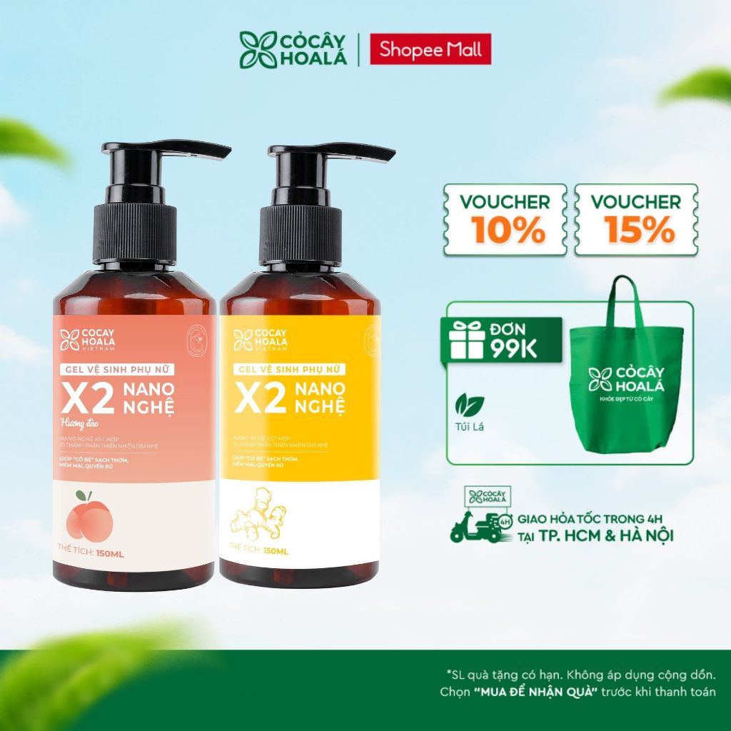 [HỎA TỐC] Dung Dịch Vệ Sinh Cỏ Cây Hoa Lá Gel x2 Nano Nghệ Làm Sạch Dưỡng Ẩm 150ml