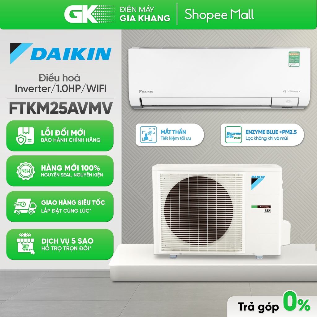 [Shopee - Lắp đặt 0Đ HN HCM]  FTKM35AVMV | FTKM25AVMV | FTKB25YVMV 1HP | FTKB35YVMV 1.5HP - Máy Lạnh