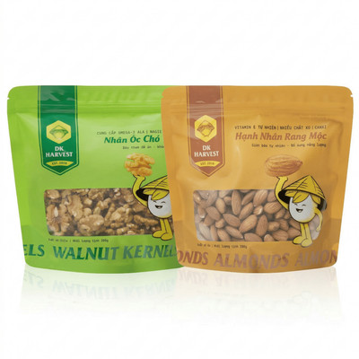 Combo Mẹ Bầu 350g Hạt Óc Chó + 350g Hạt Hạnh Nhân DK Harvest - Nhập khẩu chính ngạch - ăn vặt mẹ bầu, keto