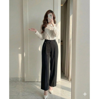 Áo lụa chấm bi cổ đức
