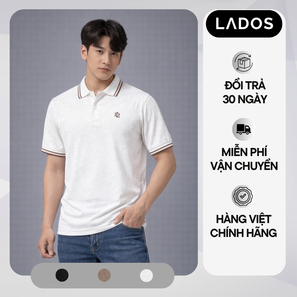 Áo Polo Nam LADOS-9268 Vải Dệt Jacquard Cao Cấp, Cổ Phối Viền Sang Trọng, Dễ Phối Đồ