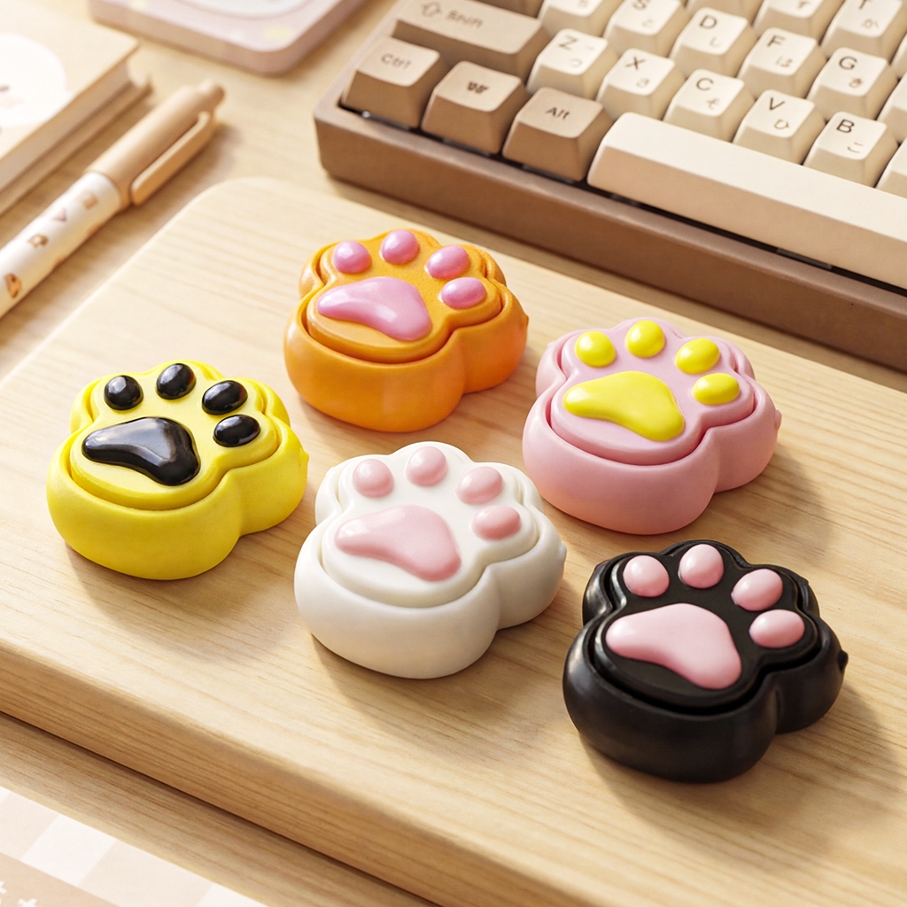 [MÓC KHÓA] CLICKY TAY MÈO NHỰA 3D – NHỎ XINH, CLICK CÁI LÀ GHIỀN