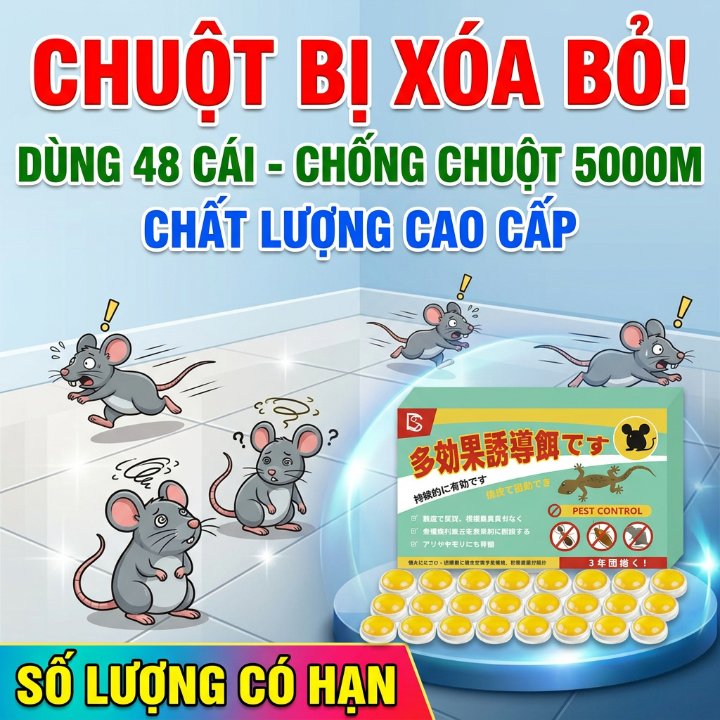 M1T1 hàng nhập Nhật - thuốc diệt chuột - thuốc chuột siêu mạnh, chuột chết nhanh trong nhà 48 viên