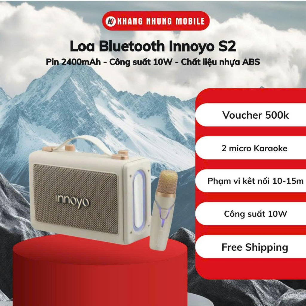 Loa Bluetooth Tích Hợp Micro Innoyo S2 - 2 micro không dây -Công suất 10W - Khang Nhung Mobile