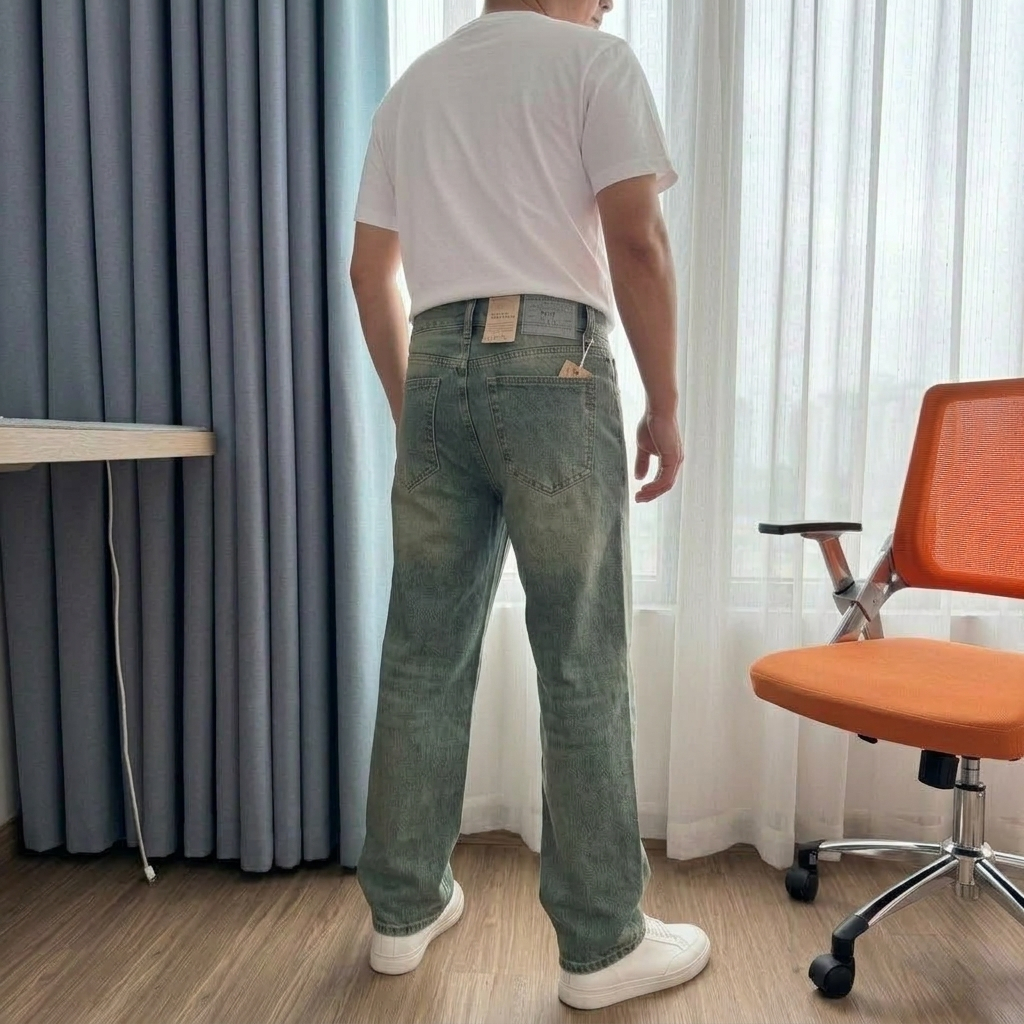 81 BOUTIQUE - Quần Jean Nam Rêu Đá Ống Suông A29, Quần Jeans Chất Denim Mềm Êm Dễ Phối Đồ