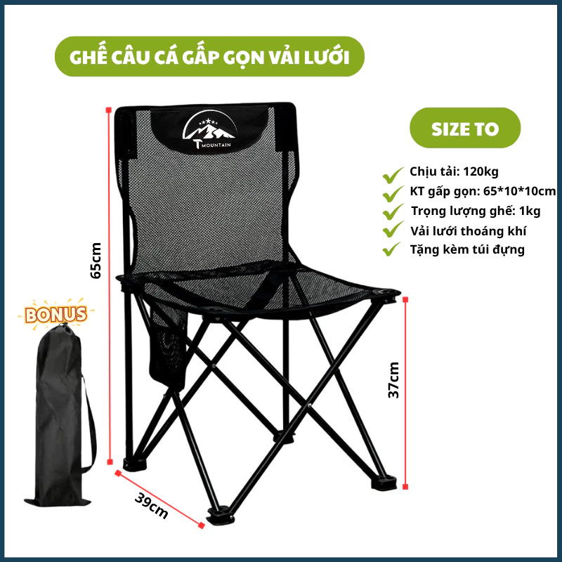 Ghế gấp gọn, Ghế Xếp Câu Cá du lịch, dã ngoại, cắm trại thương hiệu cao cấp VCP Camping [GCC1]