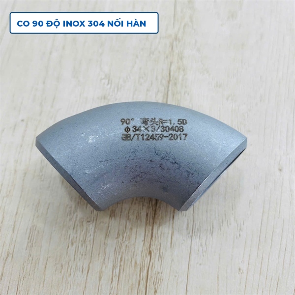 Co hàn 90 độ inox 304, cút hàn inox, co 90 độ inox 304 kết nối 2 đầu hàn
