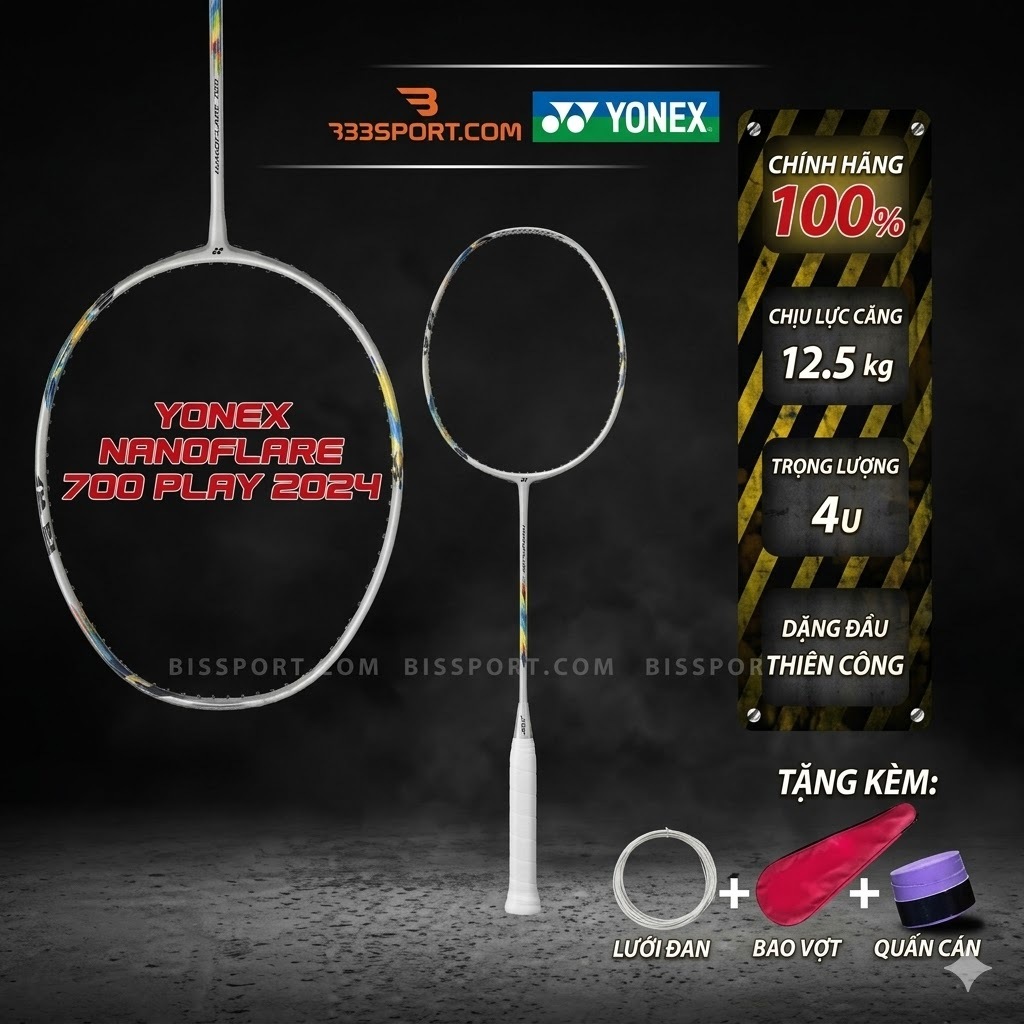 Vợt cầu lông Yonex Nanoflare 700 Play/Game 4U chính hãng – Tốc độ cao, lối đánh nhanh, kèm bảo hành
