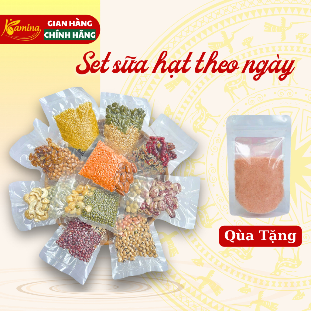 Set hạt dinh dưỡng nấu sữa hạt, set sữa hạt dinh dưỡng túi hút chân không mix sẵn theo ngày