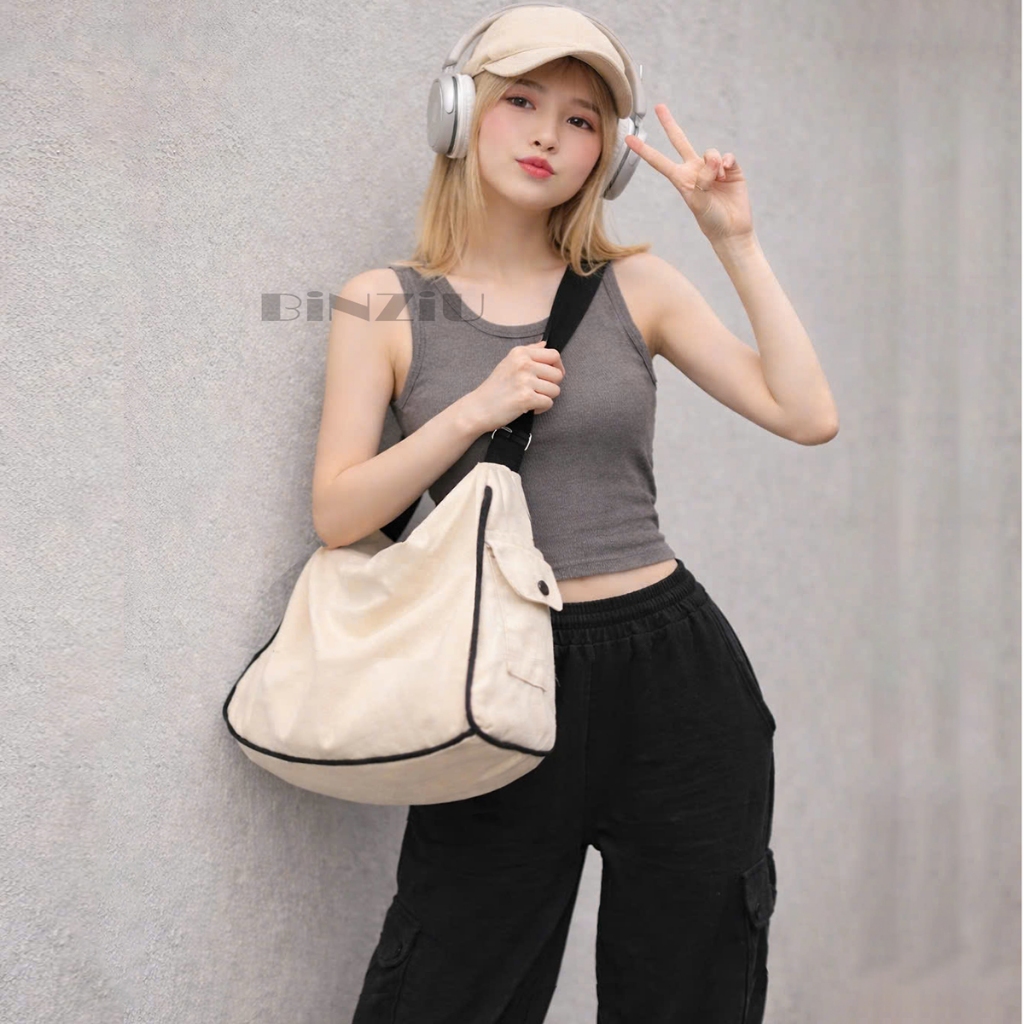 Túi Đeo Chéo Canvas Thời Trang Phù Hợp Đi Học , Đi Chơi Và Du Lịch -Vừa Tập Sách,Laptop_BiNZiU | BigBuy360 - bigbuy360.vn