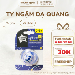 Ty ngậm dạ quang cho bé Tommee Tippee 0-6 tháng - Night Time - Cá Ngựa