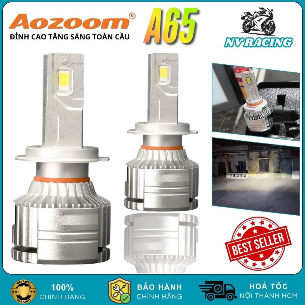 Aozoom A65, Đèn Pha Bi LED Aozoom A65 65W Đỉnh Cao Bi Led Ánh Sáng Siêu Khủng Xe Máy Ô Tô - BH 3 Năm
