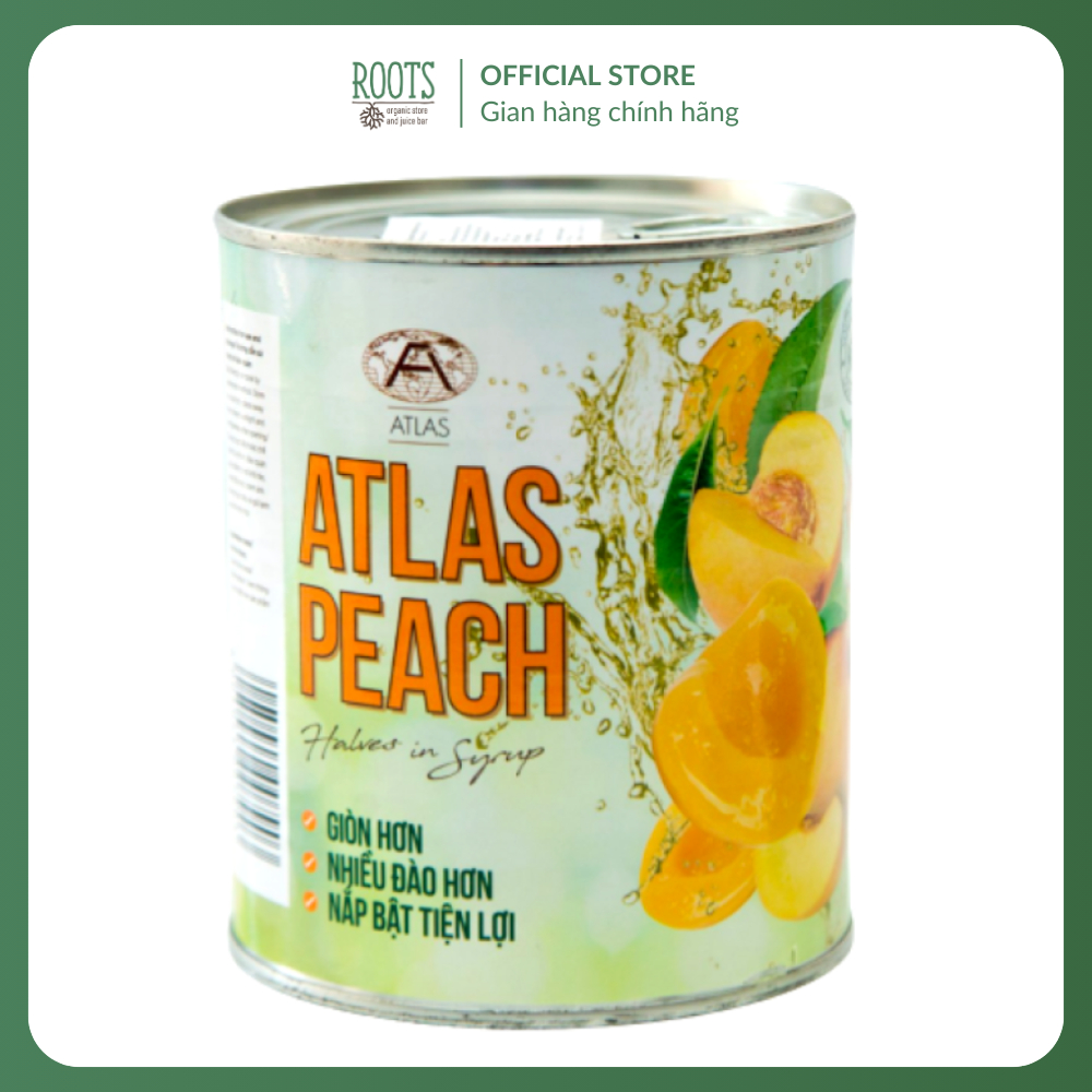 (Ship hỏa tốc) ATLAS GARDEN - Đào Đóng Hộp, Atlas Peach, Halves in Syrup (825g)