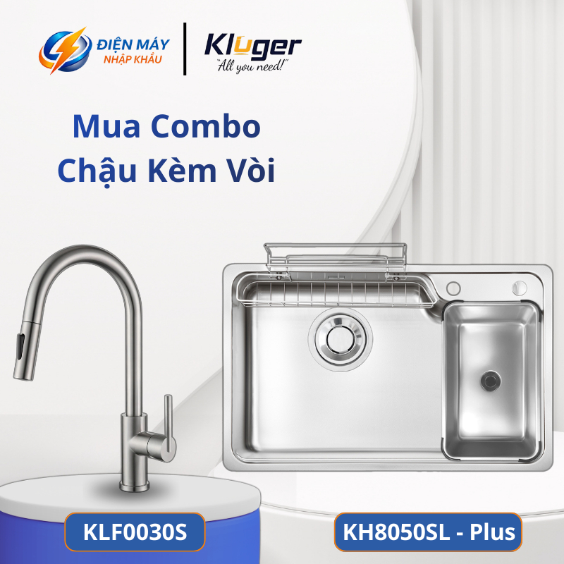 Chậu Rửa Bát Kluger KH8050SL Plus – Bề Mặt Super Linen Thế Hệ Mới – Chống Xước Hiệu Quả