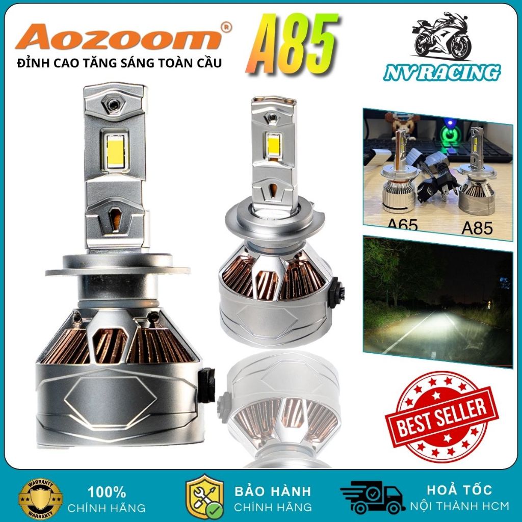 Đèn Pha LED Aozoom A85 Chính Hãng 85W Cao Cấp Ánh Sáng Khủng Siêu Sáng Tản Nhiệt Tốt Bảo Hành 3 Năm
