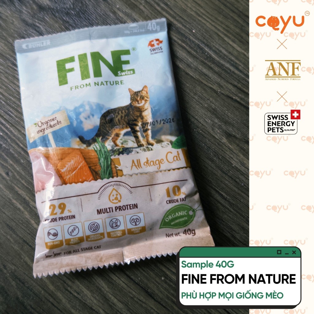 Mẫu Dùng Thử Sample - ANF Fresh Meat & Swiss Fine 40g - Hạt Hữu Cơ Cho Mèo & Mèo Con - Coyu