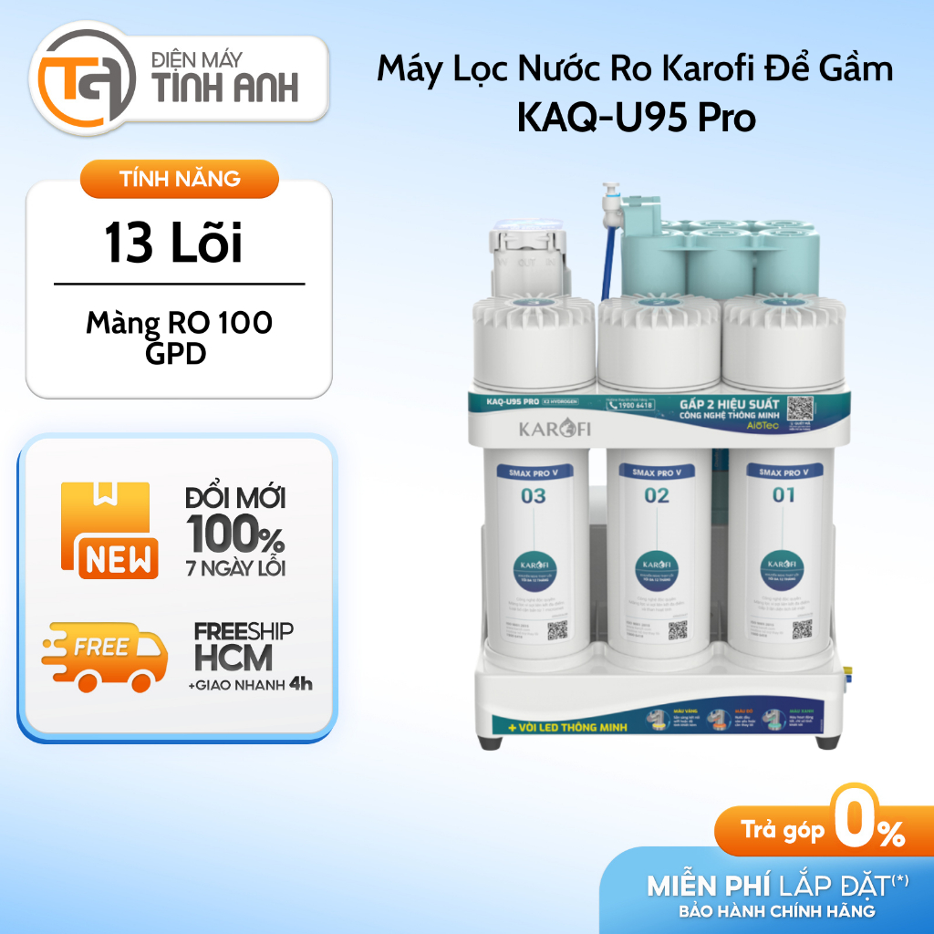 Máy Lọc Nước Ro Karofi Để Gầm 10 Lõi KAQ-U95 Pro