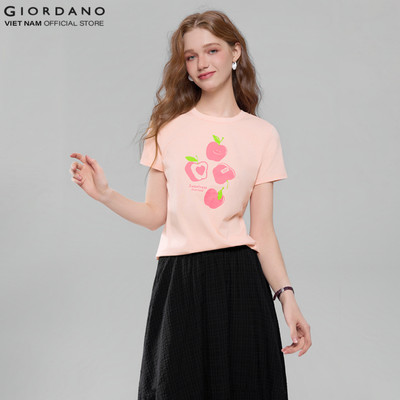 GIORDANO Áo Thun Nữ Ngắn Tay In Hình Print Tee Message 5396238