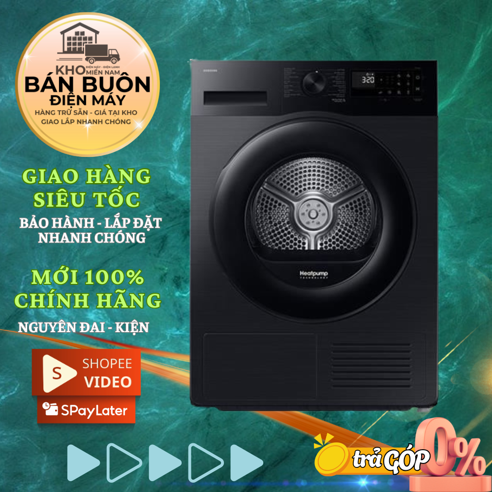 DV90CGC2A0ABSV | Máy sấy bơm nhiệt Samsung 9 kg DV90CGC2A0ABSV - Hàng chính hãng