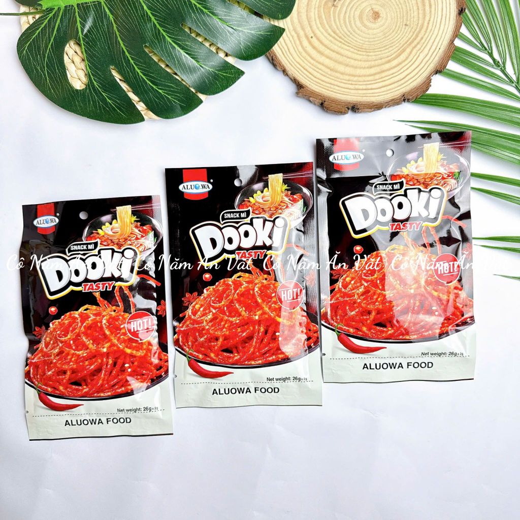 Bịch 30 gói Snack DooKi mẫu mới Aluowa cay cay cực cuốn, ăn vặt cổng trường siêu hot