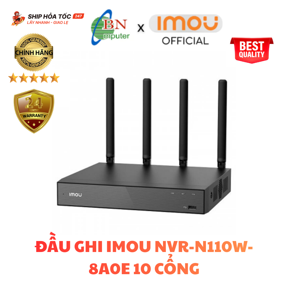 Đầu ghi hình IMOU NVR-N110W-8A0E 10 kênh, Đầu ghi Imou NVR-N118W-8A0E 18 kênh Wifi chính hãng