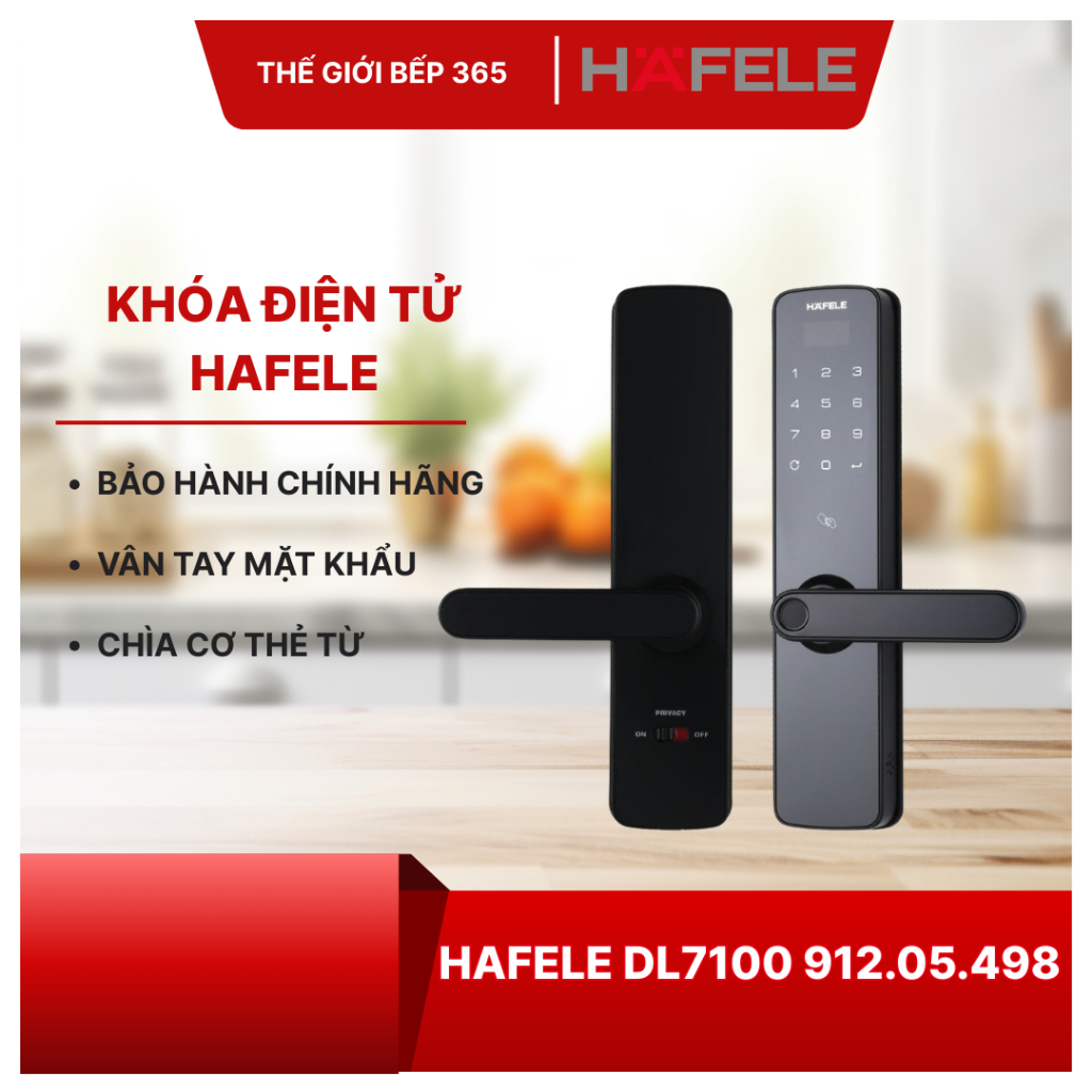 Khóa điện tử Hafele DL7100 912.05.498 - Thiết Kế Sang Trọng, Bảo Mật Cao