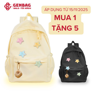 Balo sao vàng GENBAG balo thời trang nữ đi học đi chơi vải dù trượt nước vừa laptop 14,5 inch BL05
