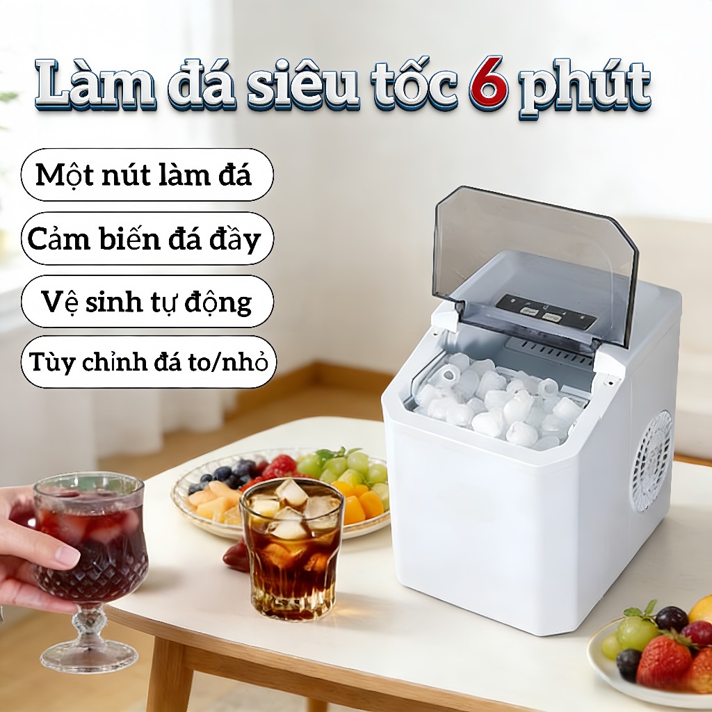 Máy Làm Đá Viên Mini Tự Động – Đá sạch, đá nhanh, tiện lợi – Giải pháp làm mát thông minh cho mọi nhà! 🧊✨