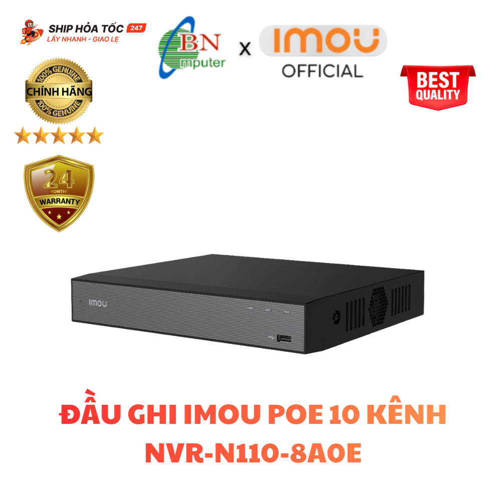 Đầu ghi hình NVR 10/18 kênh IMOU NVR-N110-8A0E, IMOU NVR-N118-8A0E chính hãng