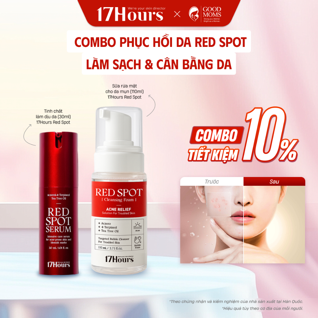 [COMBO TIẾT KIỆM 10%] SRM dành cho da mụn 110ml & Serum làm dịu da Công Nghệ Aczero 4-Terpineol 30ml