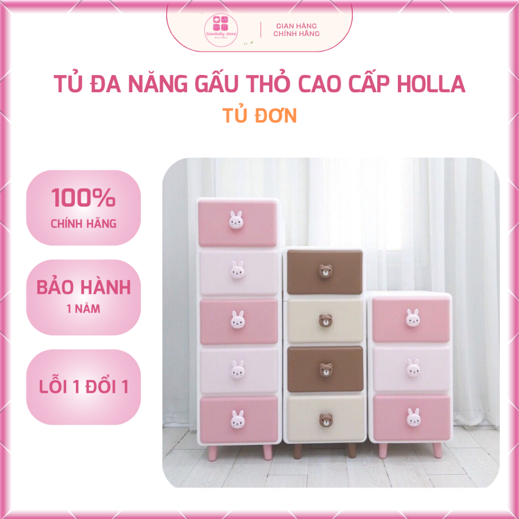Tủ Đa Năng Gấu Thỏ Cao Cấp Holla - Tủ Đơn
