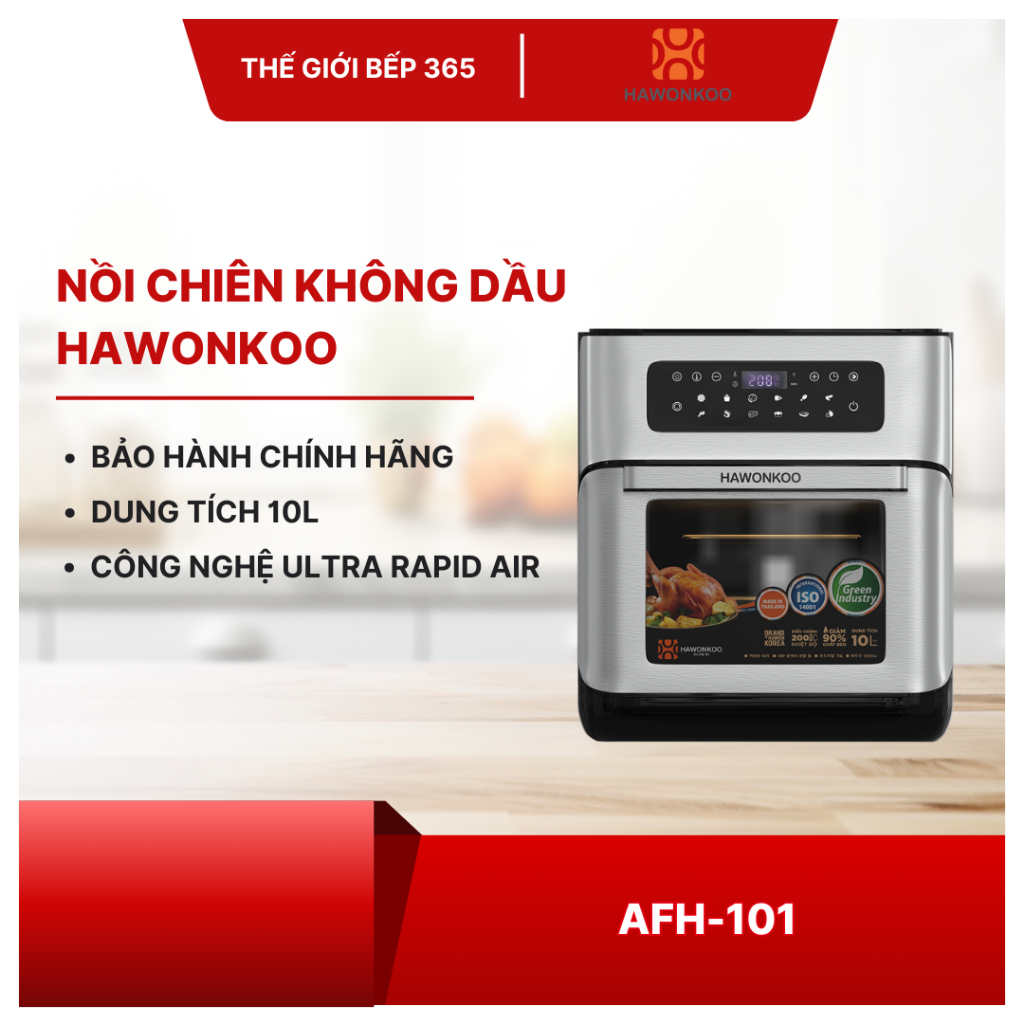 Nồi chiên không dầu Hawonkoo AFH-101 - Dung tích lớn, chiên giòn ít mỡ, an toàn sức khỏe