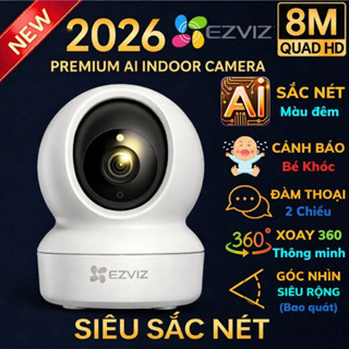 Camera Wifi Trong Nhà Ezviz H6 H6C PRO 2K 1080P 2MP 4MP C6N Độ nét cao, Xoay 360 [Hỗ Trợ Cổng Lan]