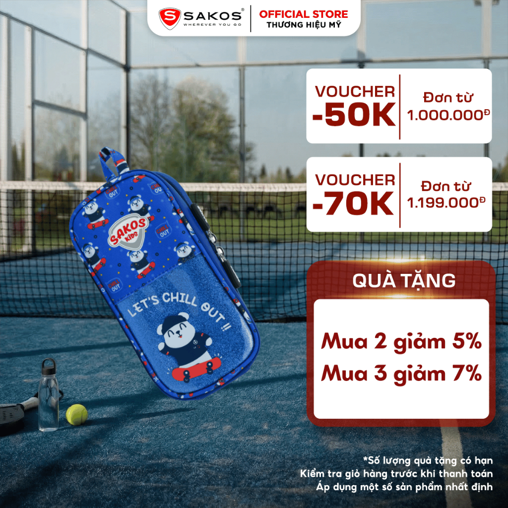 Bóp Đa Năng Đựng Bút Viết, Dụng Cụ SAKOS SHINE CASE - Họa Tiết Dễ Thương, Chống Thấm