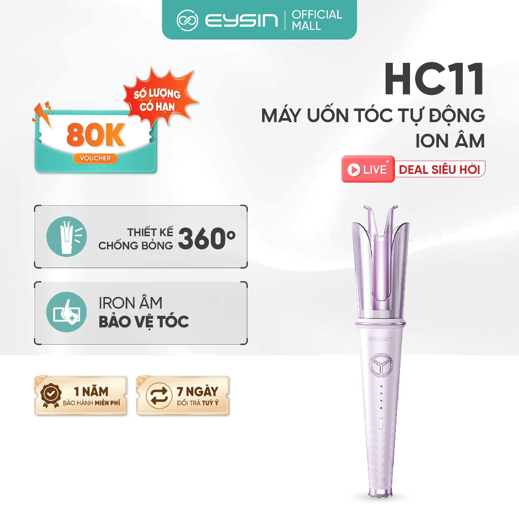 Máy Uốn Tóc Tự Động EYSIN HC11 Tạo Kiểu Nhiệt Nhanh 4 Mức Nhiệt Độ