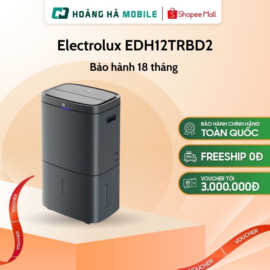 Máy hút ẩm kết hợp lọc khí Electrolux EDH12TRBD2, 24L - 50 m2/ EDH14TRBD2, 27L - 58 m2 - Chính hãng