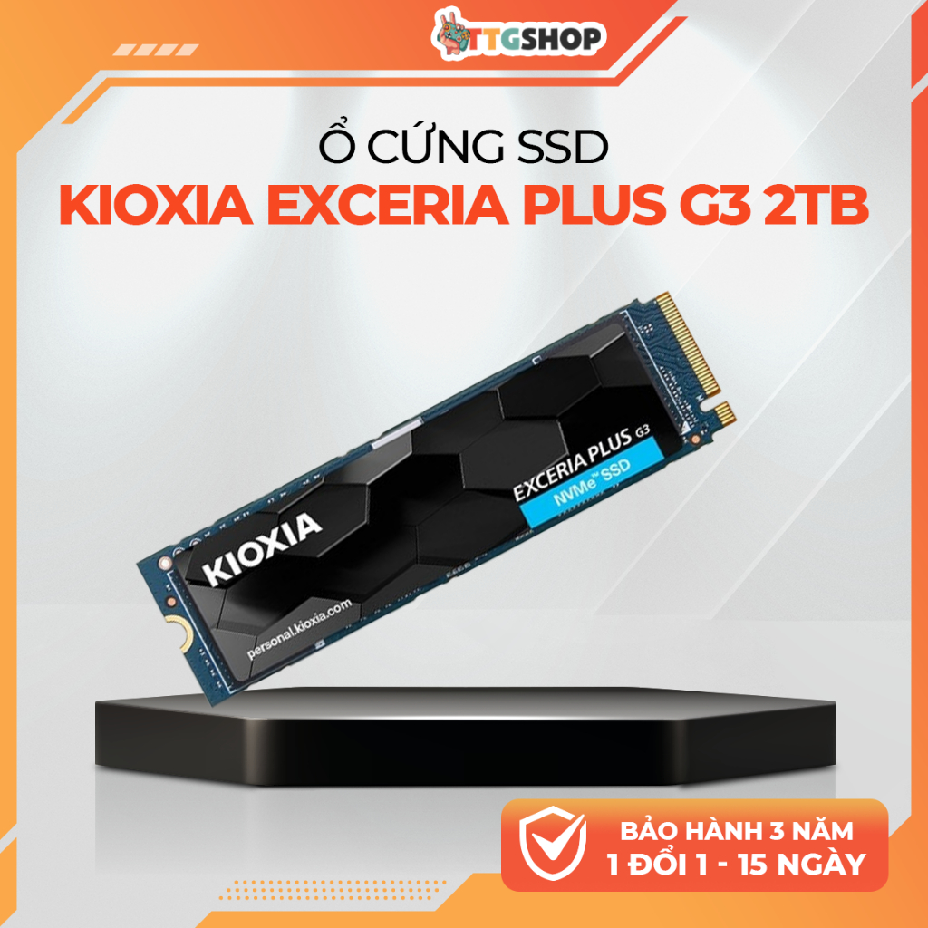 SSD NVMe KIOXIA Exceria Plus G3 2TB M.2 2280 PCIe Gen4x4 5000/3900MB/s BH 3 Năm
