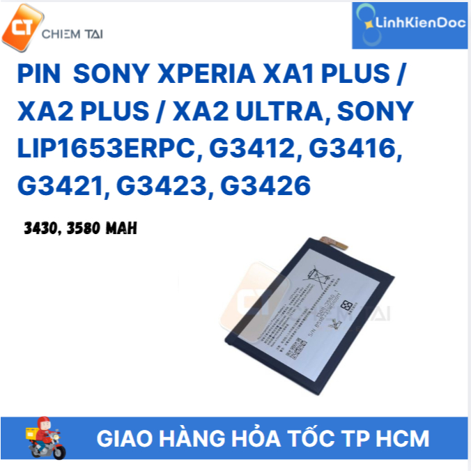 Pin  Sony Xperia XA1 Plus / XA2 Plus / XA2 Ultra, Sony LIP1653ERPC, G3412, G3416, G3421, G3423, G342