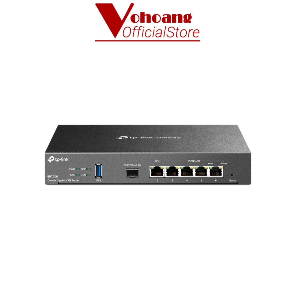 Switch doanh nghiệp TP-Link Omada ER7206, Dòng Switch Gigabit VPN Cao Cấp Với 5 cổng WAN, 1 Cổng SFP