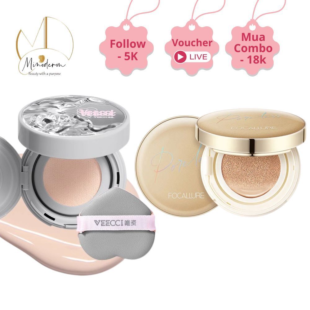 Cushion Focallure BB Phấn nước che khuyết điểm, không bết dinh, chống thấm nước 12g FA-198