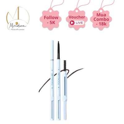 Bút Kẻ Lông Mày Focallure 3 Trong 1 Đa Năng, chì kẻ siêu nét, đầu trải xoắn ốc, chống nước 0.07g E30