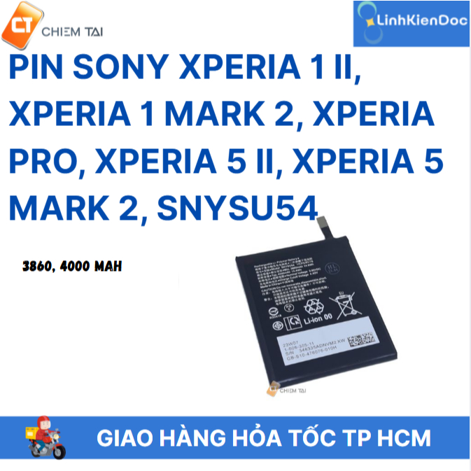 Pin Sony Xperia 1 II, Xperia 1 Mark 2, Xperia Pro, Xperia 5 II, Xperia 5 Mark 2, SNYSU54 -3860, 4000