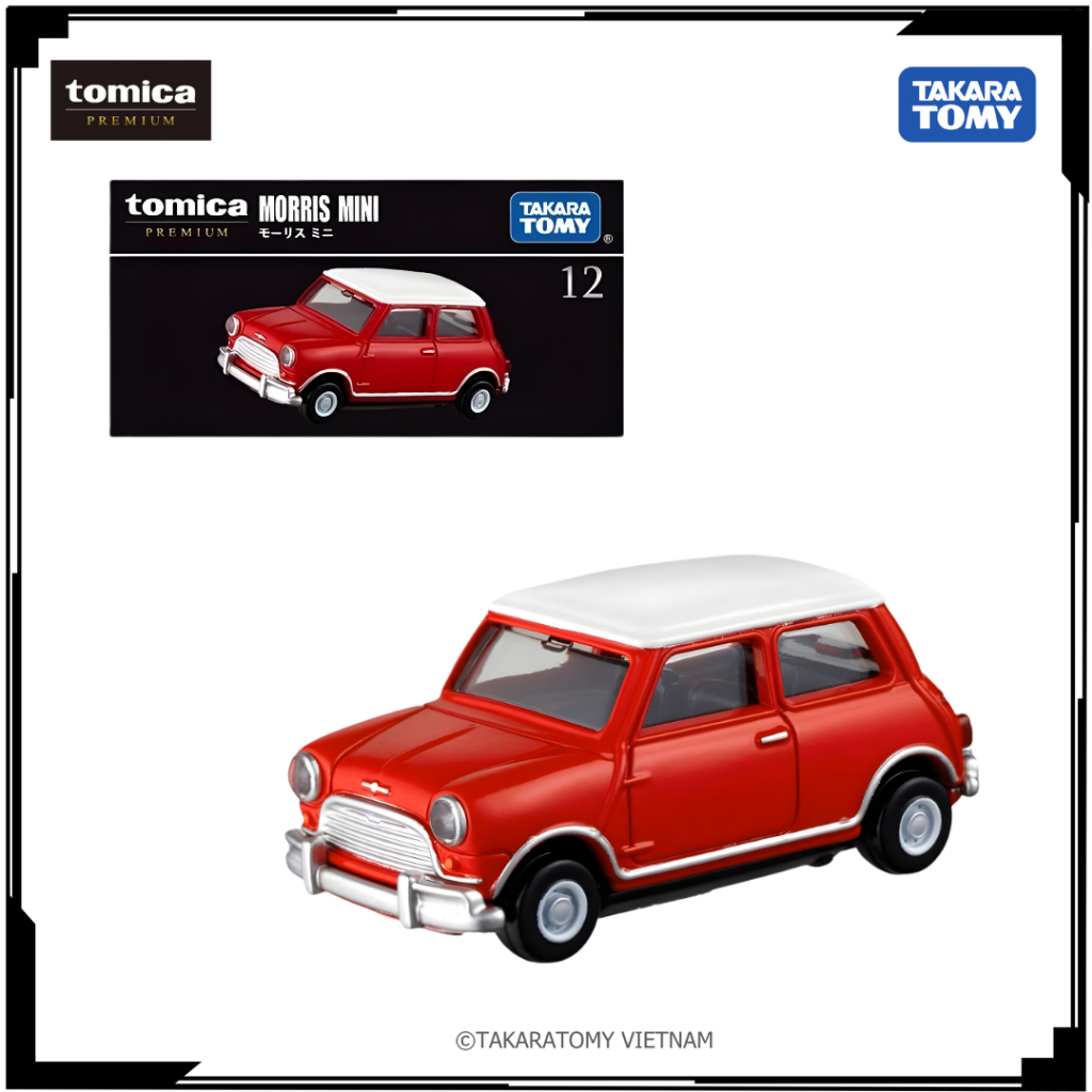 Xe Mr.Bean mô hình Tomica Premium No.12 Morris Mini Cooper S MK1 Fullbox Chính Hãng Takara Tomy
