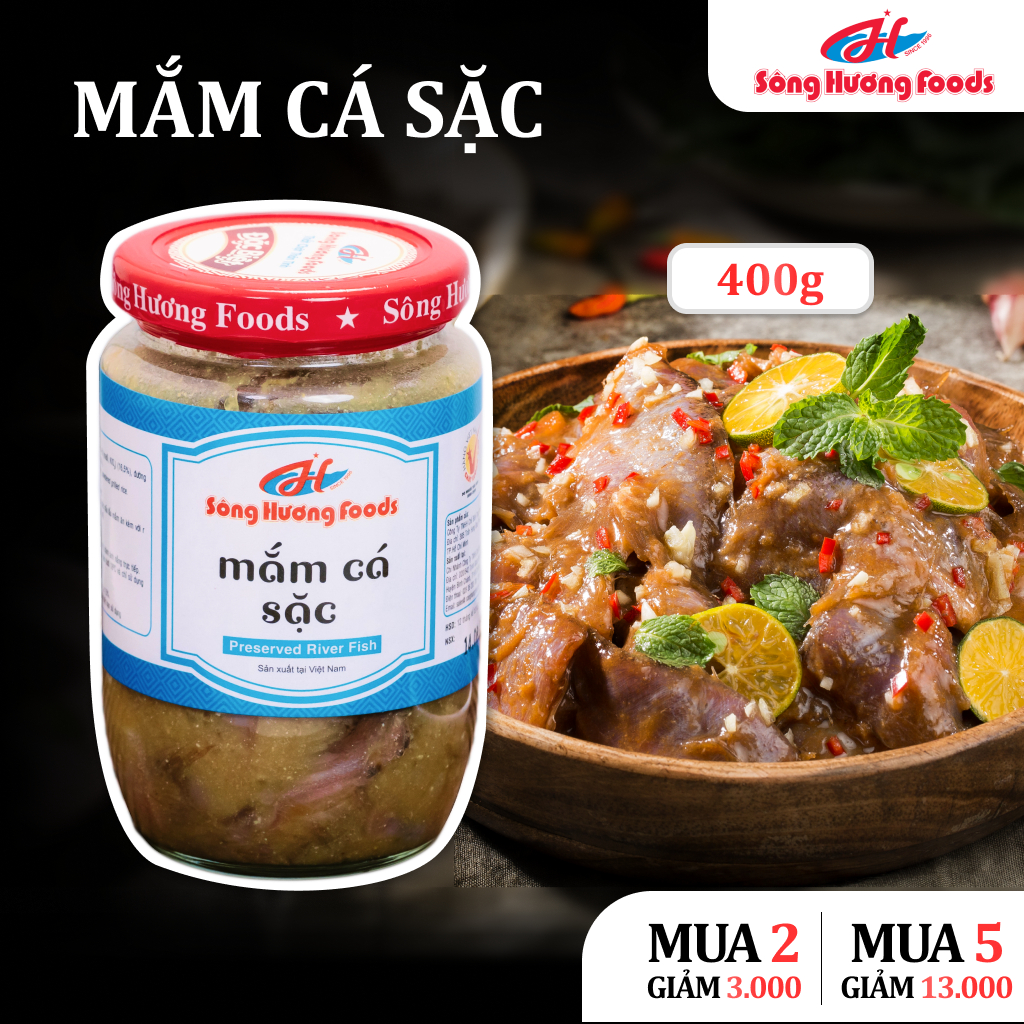 Mắm Cá Sặc Sông Hương Foods Hũ 400g - Nấu lẩu mắm, chưng trứng, thịt, mắm chưng, món kho, bún