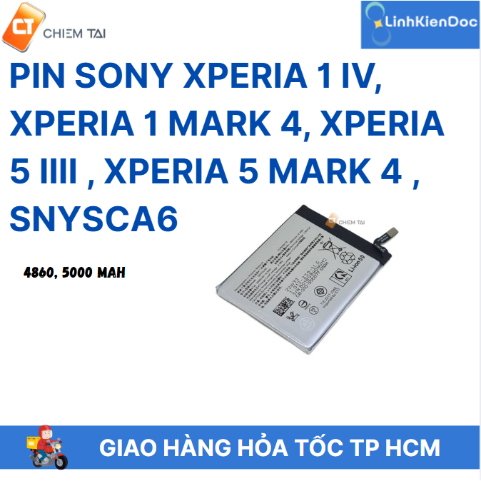 Pin Sony Xperia 1 IV, Xperia 1 Mark 4, Xperia 5 IIII , Xperia 5 Mark 4 , SNYSCA6 - 4860, 5000 mAh