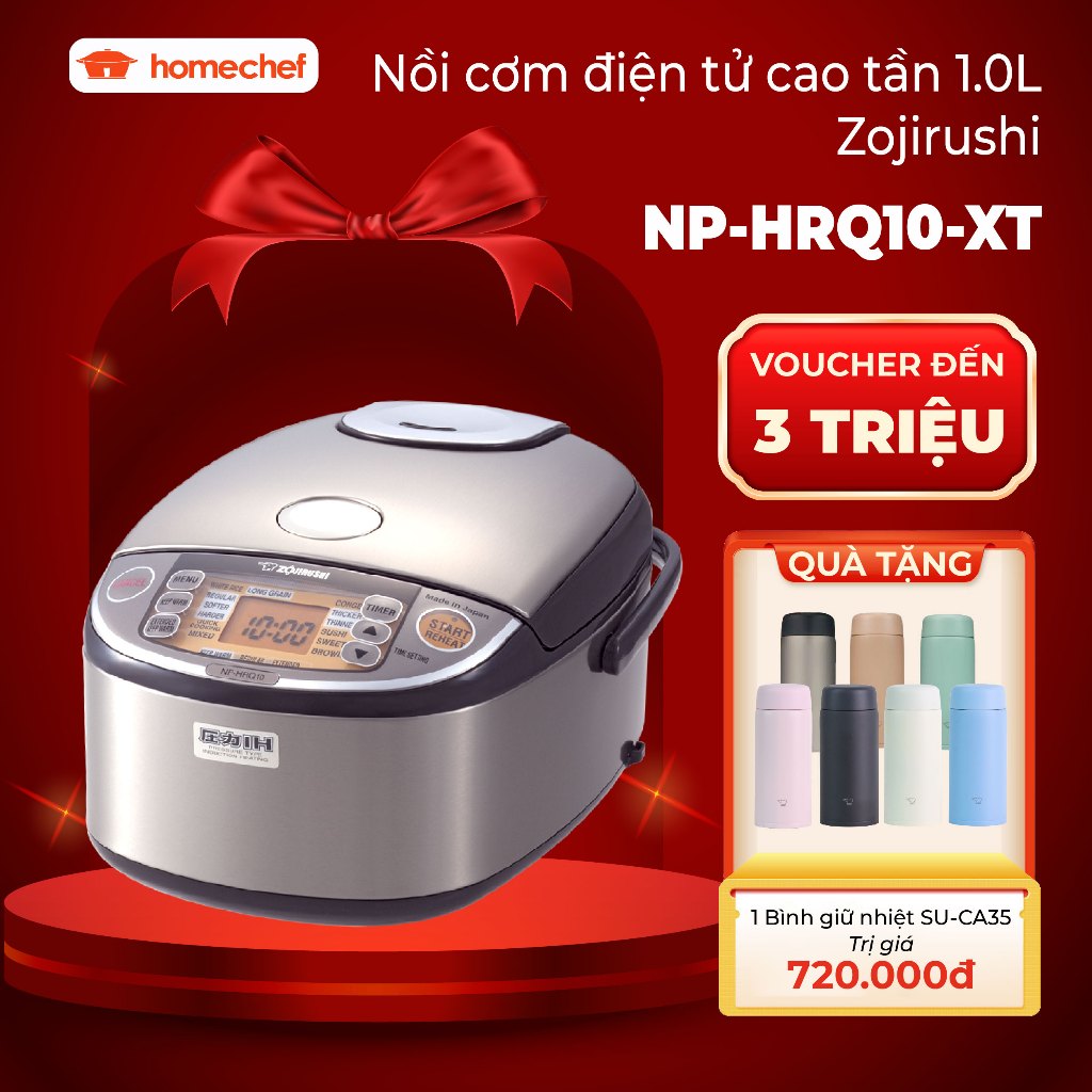 Nồi cơm áp suất cao tần Nhật Bản Zojirushi 1L/1.8L NP-HRQ10/NP-HRQ18, sản xuất Nhật, bảo hành 3 năm