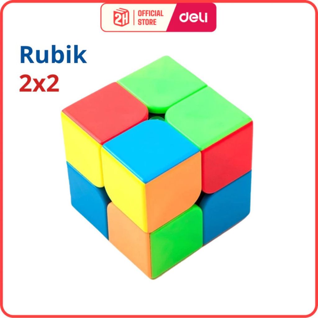 Rubik 2x2 Đồ chơi trí tuệ Rubik dài 2x2 Deli Cho Bé - Điều chỉnh Độ trơn - Rubik xoay trơn, VPP