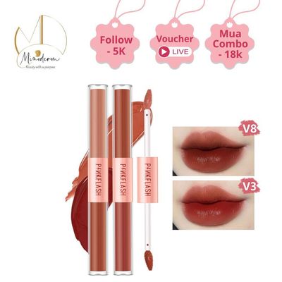 Son kem tint lì hai đầu PINKFLASH bền màu, sắc tố cao, lâu trôi 2 trong 1 30g L13